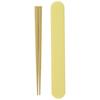 Showa Wood Grain Resin Chopstick Case Set, Yellow, Made In Japan, Lightweight, Break-resistant, For