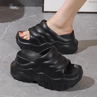 2024 Summer Thick-Soled Wedge Heel Slippers for Outdoor Wear - Platform Sole Flip Flops for Heightening and Slimming.