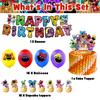 34Pcs Smiling Critters Party Supplies Including A Banner, Cake Toppers, Balloons