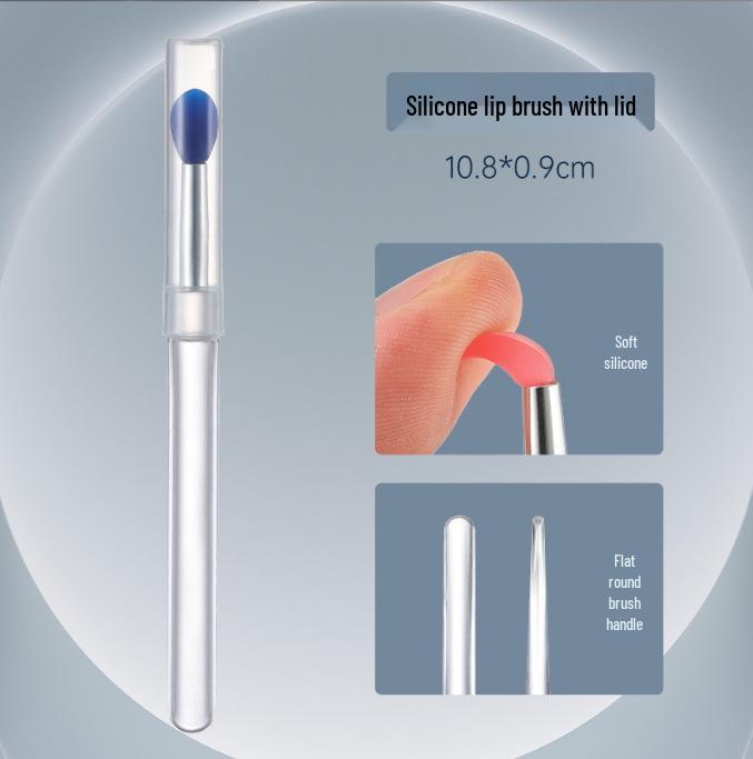 Portable Multifunctional Silicone Lip & Eyeshadow Brush with Lid