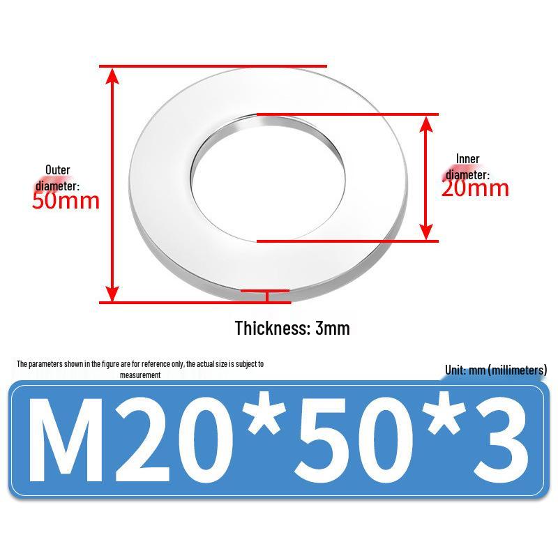Jin Juntai Thick & Thin Stainless Steel Flat Washer, Round M10-M36