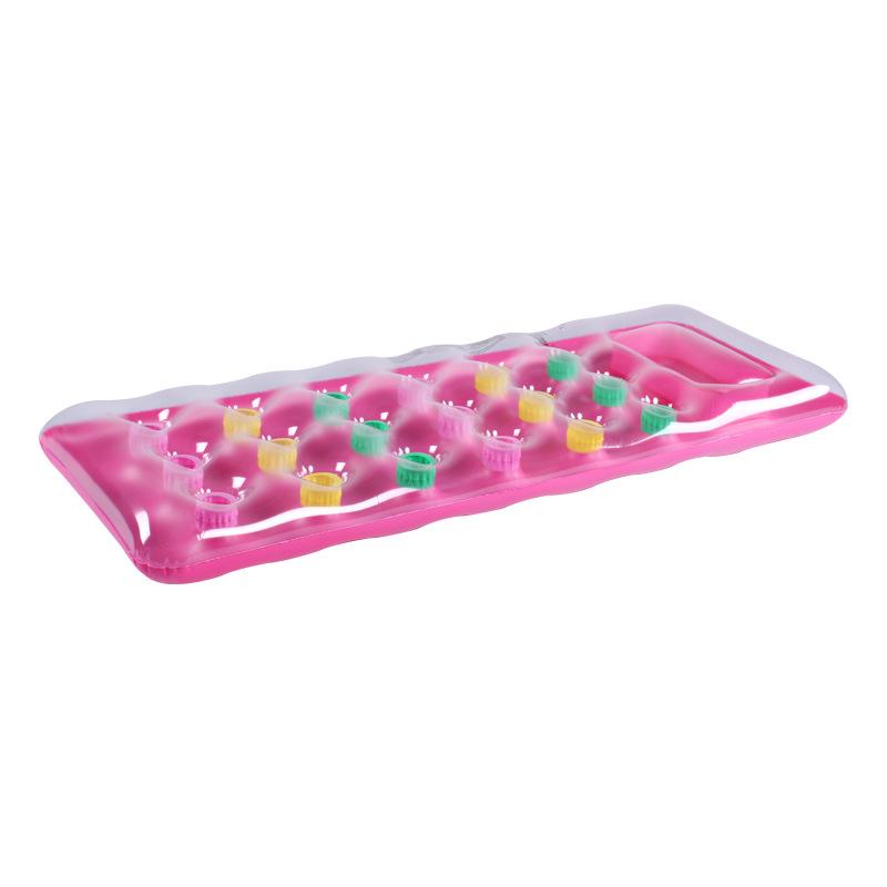 

Water Adult Inflatable Floating Row 18 Hole Drift Bed Pvc Colored Mat Beach RoseRed