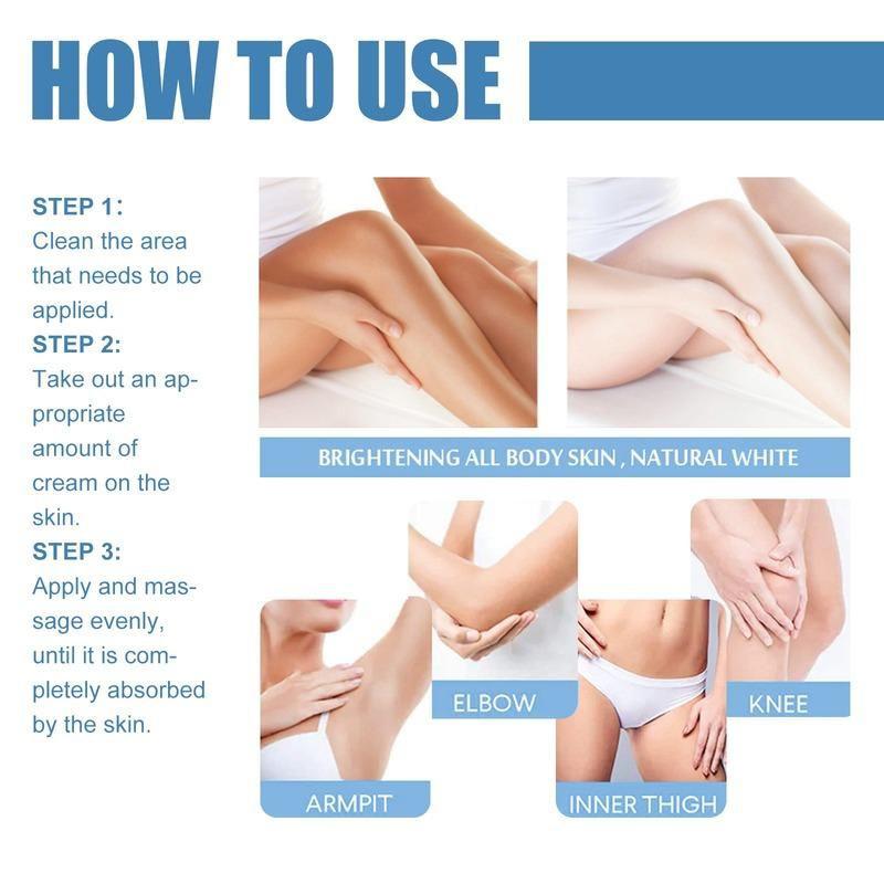 Underarm Whitening Cream Moisturizes the Skin, Refreshes and Smoothes the Body, Takes Care of the Neck, Back, Legs and Elbows, and Removes Color Spots