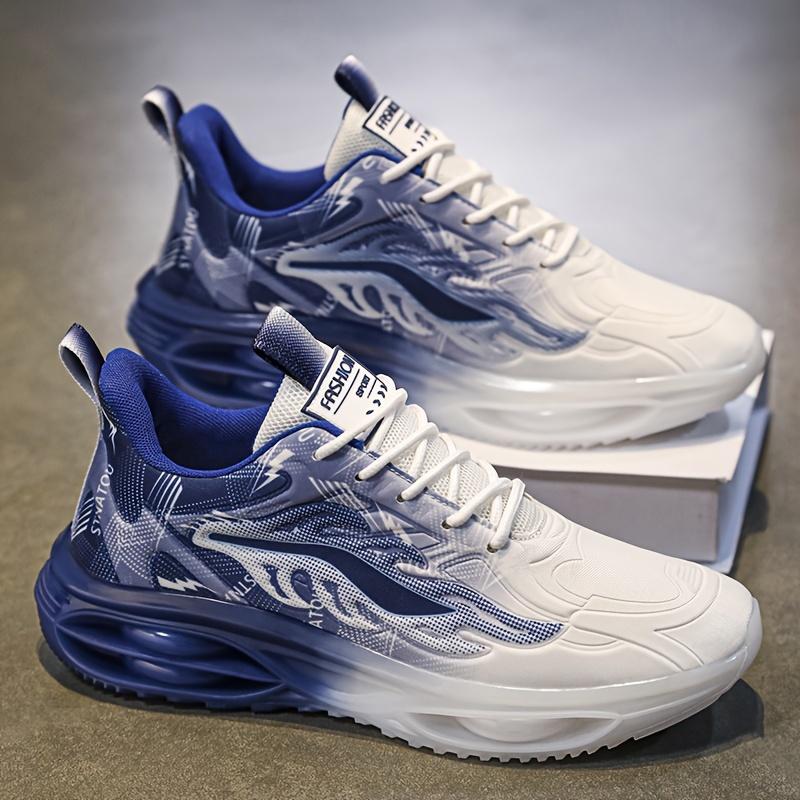 

Модні низькі зручні кросівки з градієнтним кольором для тренувань на відкритому повітрі, міцні чоловічі кросівки для всіх сезонів 46 синій