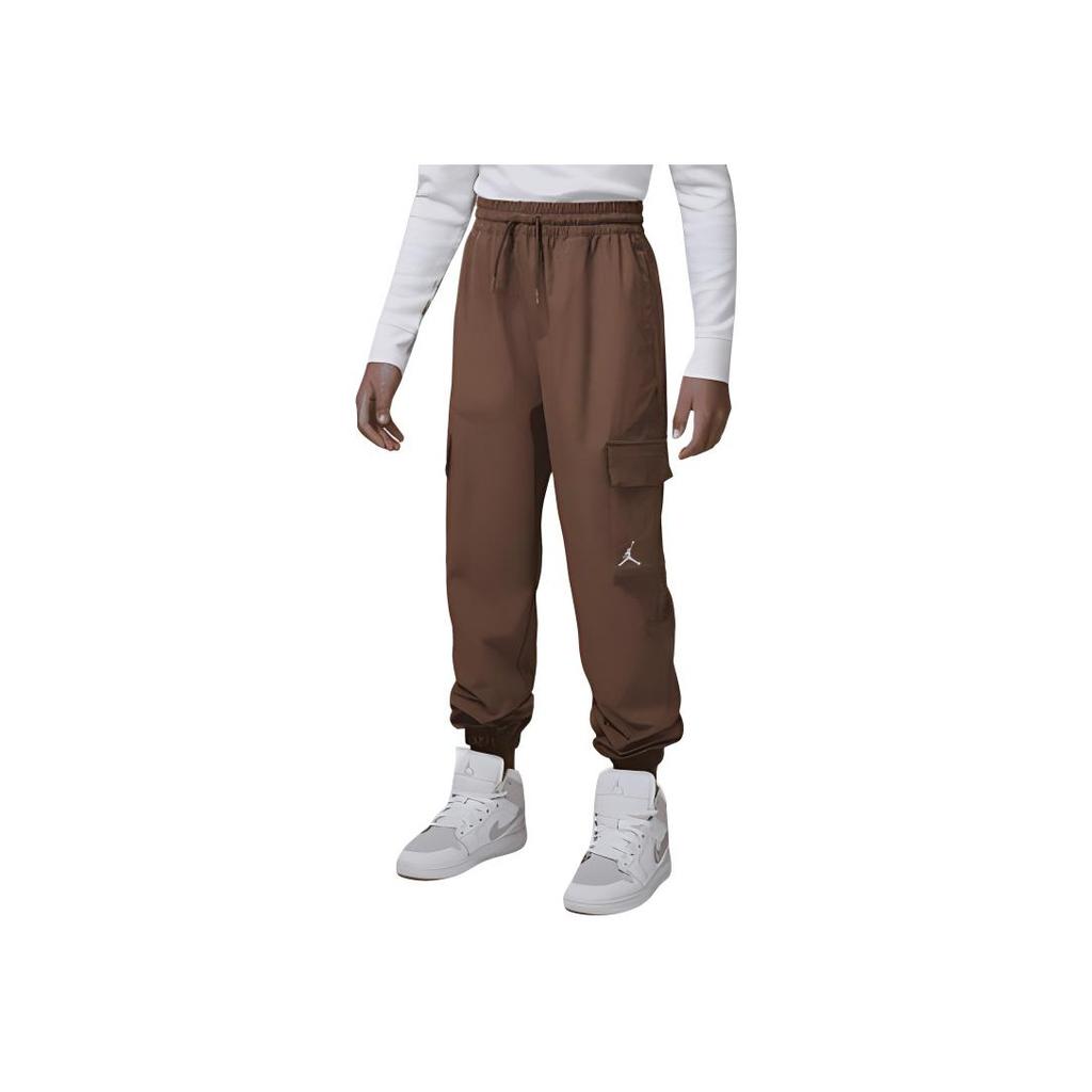 Nike Solid Color Simple Double Pocket Cargo Pants Kids bottoms Dark-Brown HQ7106-258