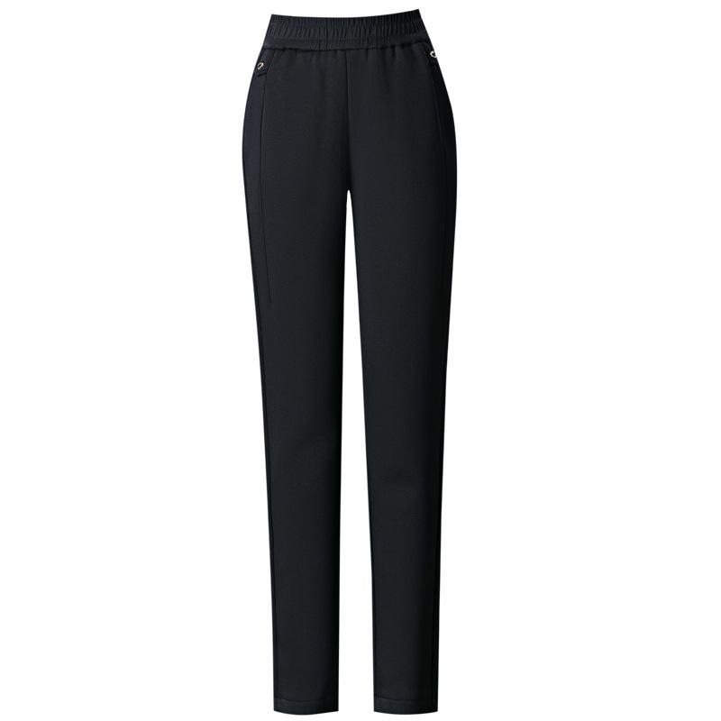 Fleece-Lined High Waist Loose Fit Women's Harem Pants for Middle-Aged and Elderly