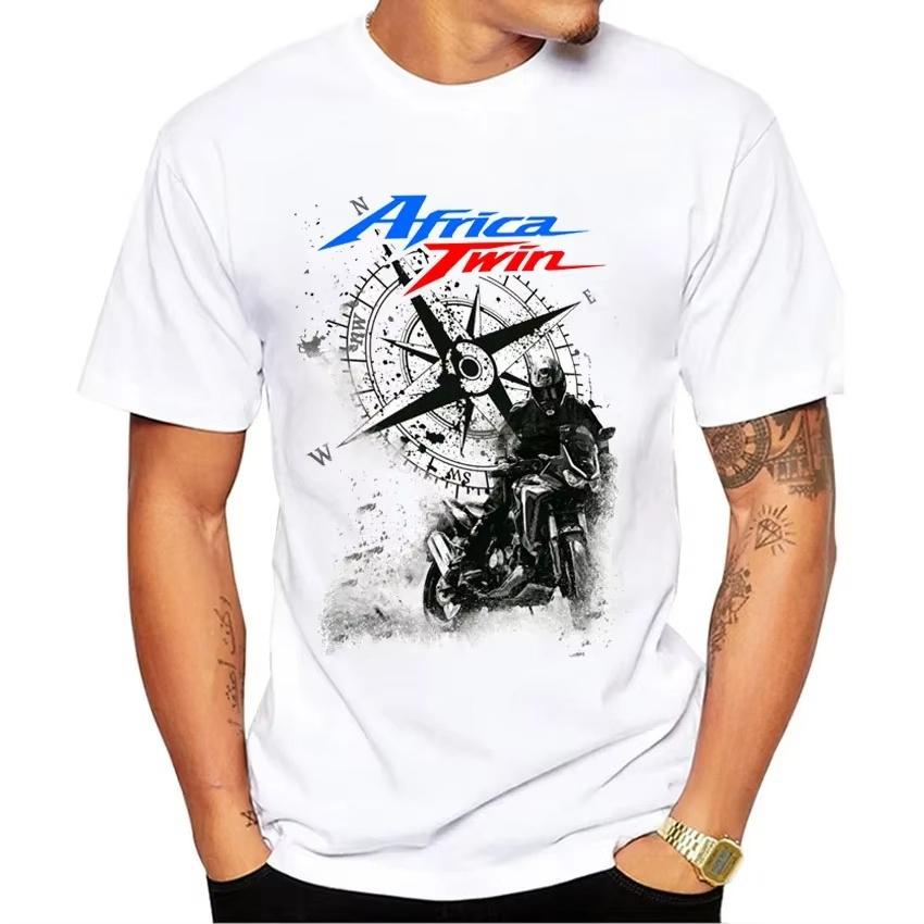 Africa Twin CRF 1100 New Adventure Riding T Shirt Men Short Sleeve Man Motorcycle Rider T-Shirt Hip Hop Boy Casual Tees Tops