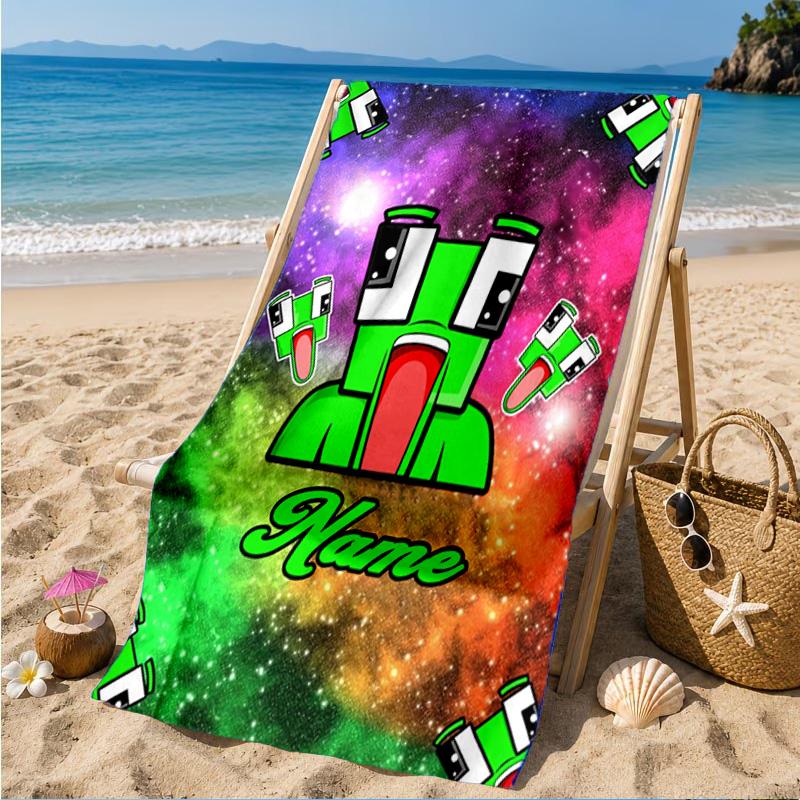Custom Name Space Alien Un-speakable Beach Towel Microfiber Beach Towel, Lightweight and Quick-Dry, for Summer Travel, Swimming Pool Gift