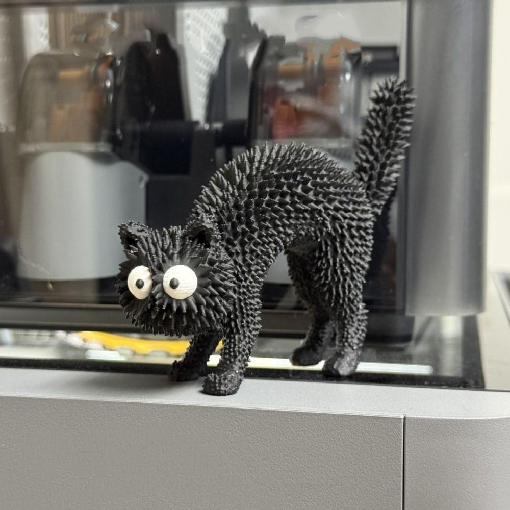 Stereo Tactile Spiky Cat Keychain 3D Printed Fidget Grip Toy Fun Stress Relief Pendant  Cat Lovers