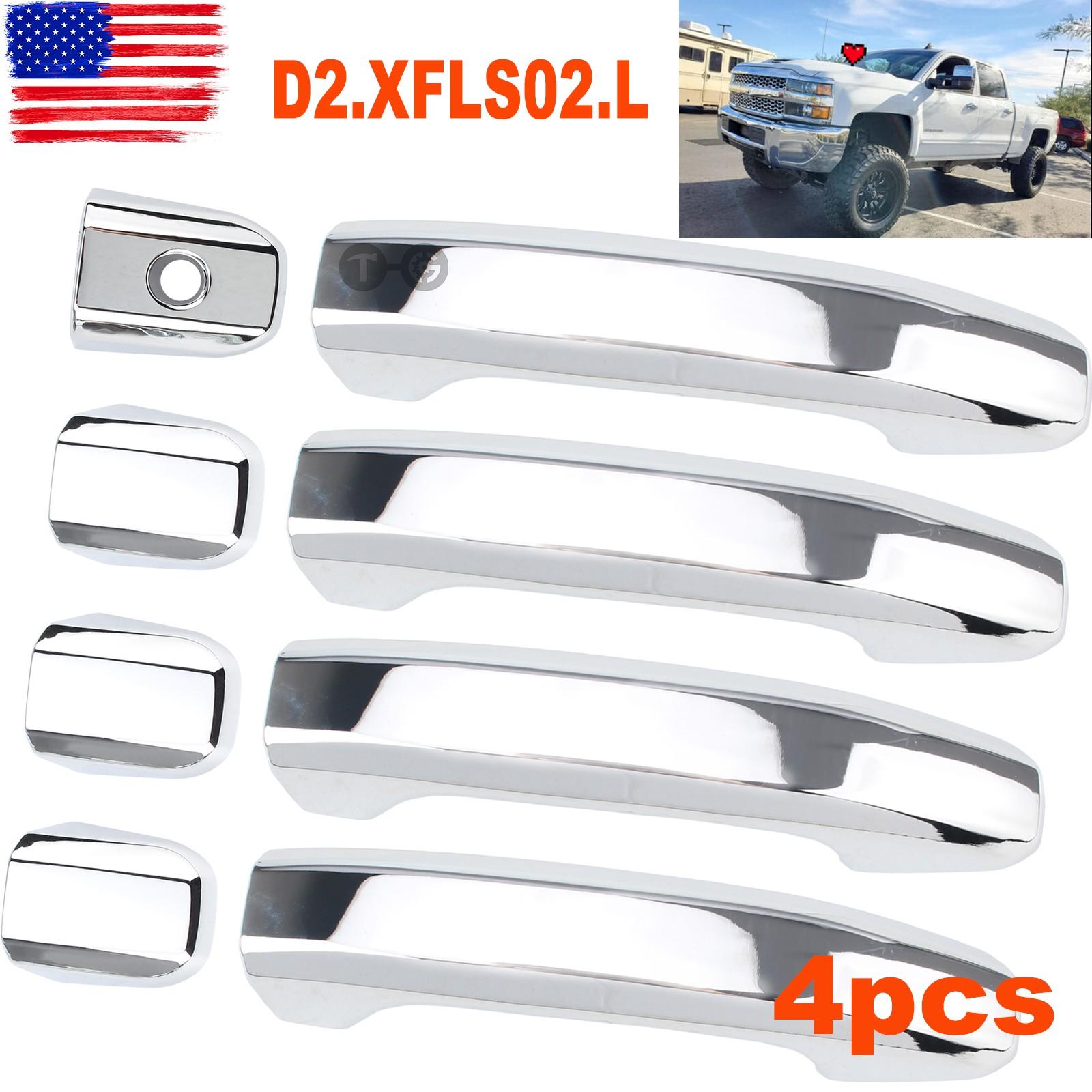 Chrome 4 Door Handle Cover for - Chevy Silverado 1500+2500+3500+HD Truck