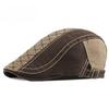 Vintage Cotton Patchwork Beret Hat for Men Women Diamond Lattice Flat Cap Korean Style Newsboy Cap Individual Sun Protection Duckbill Hat