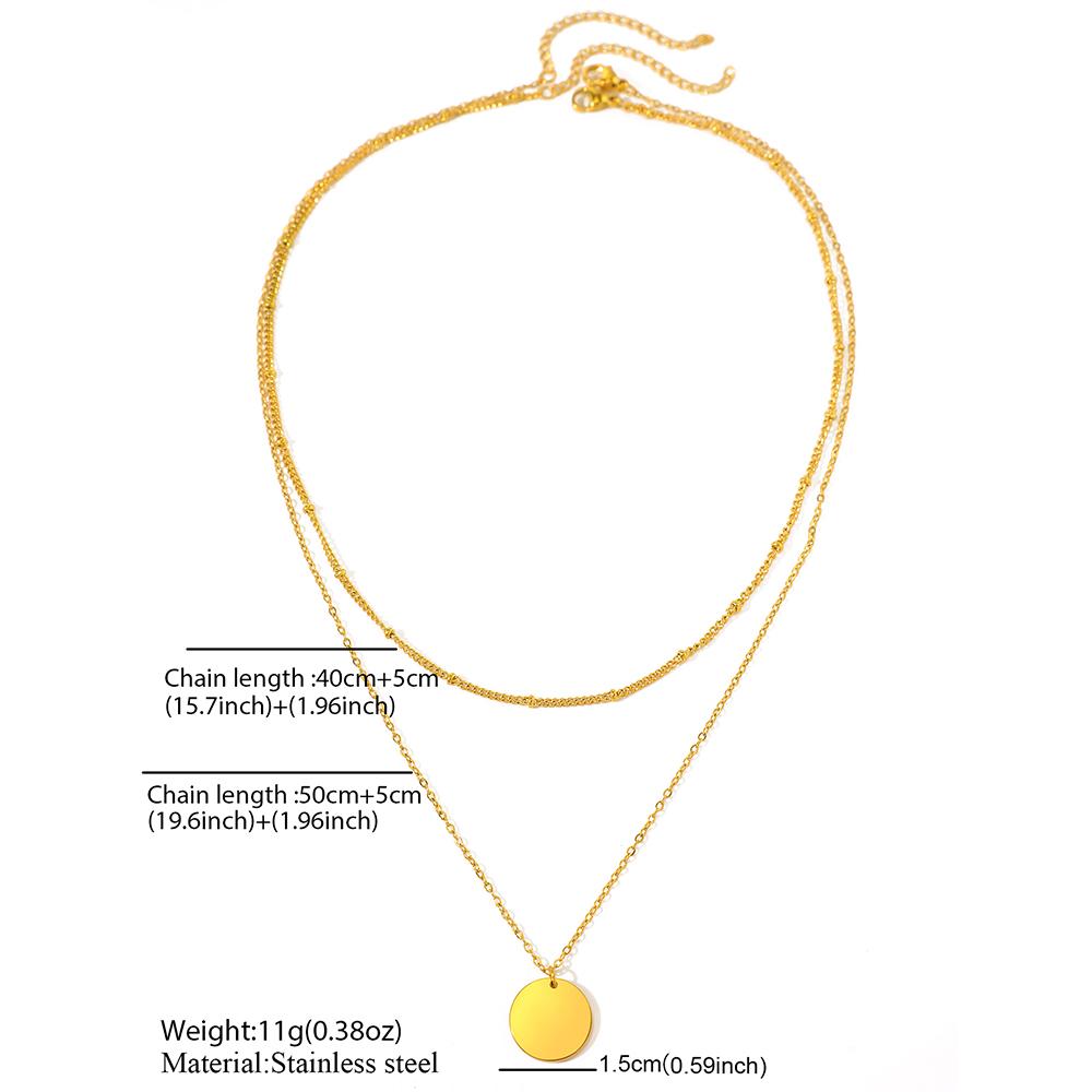 Stainless Steel Necklaces Simple Bead Chain Overlapping Tape Clavicle Chain Ornate Necklace For Women Zircon Goddess Gifts New