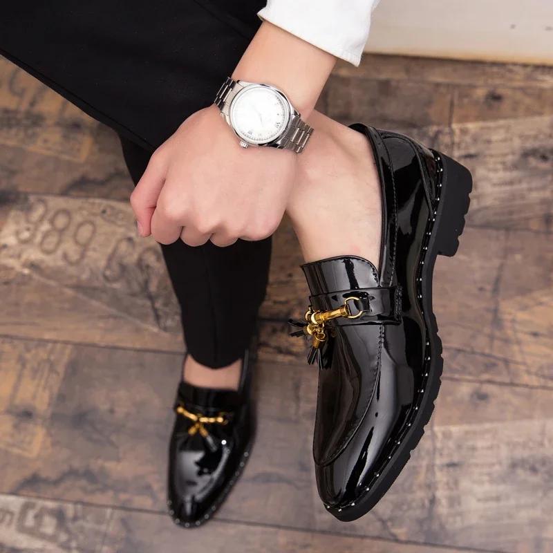 Fashion Men tassel loafers Mens loafers leather Man shoes leather tassel Mocassin homme Calzado hombre Zapatos de hombre Men shoes
