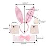Halloween Rabbit Costume Set Rabbit Ears Headband Bow Tie Round Tail & Arm Cuffs, Halloween Rabbit Costume Accessories