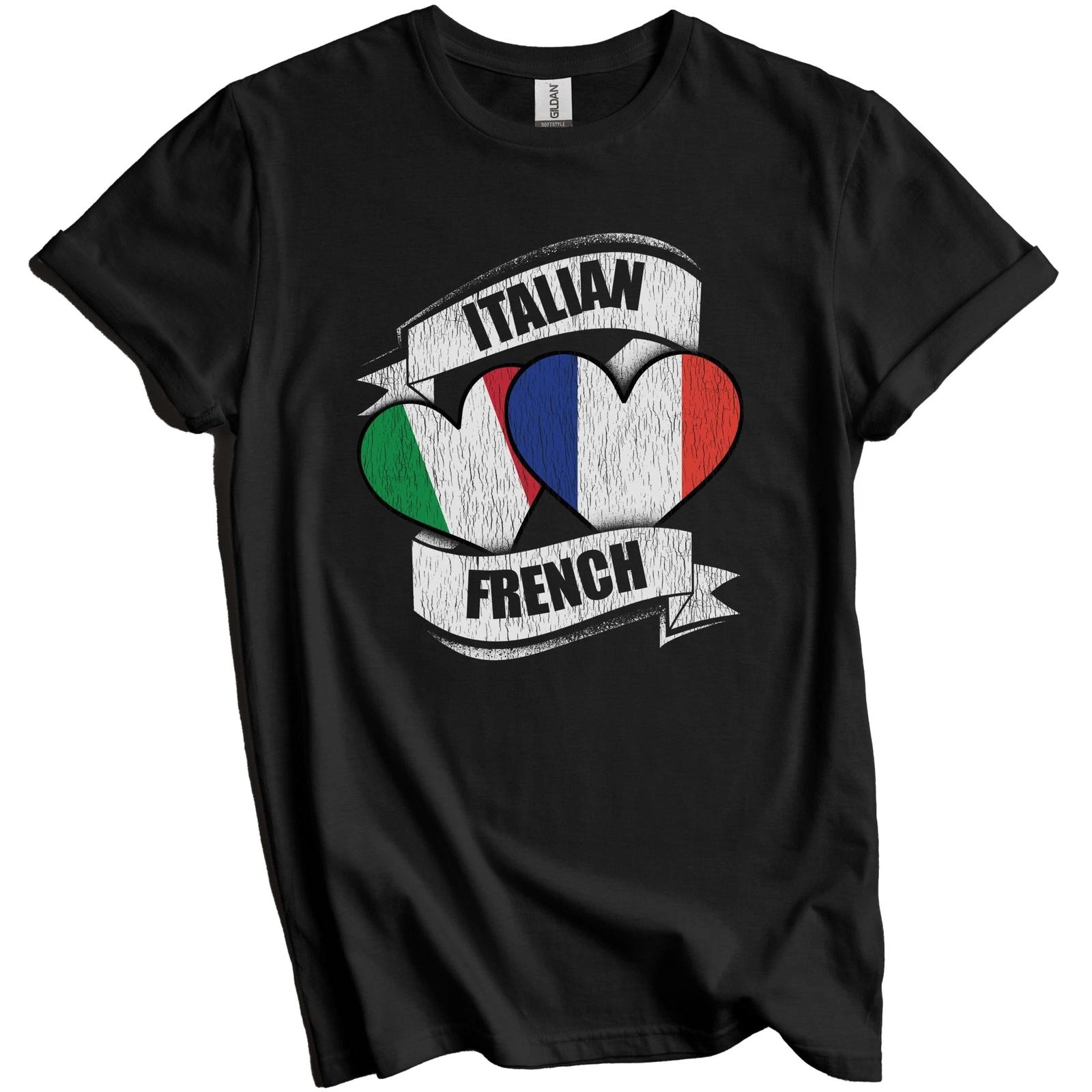 

Italian French Hearts Italy France Flags T-Shirt S