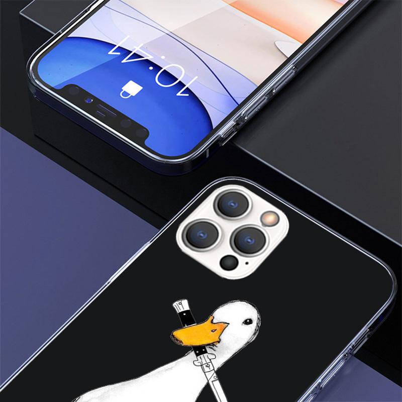 Cartoon Duck Goose Game Cover Phone Case For iPhone 16 17 Air 15 14 Pro Max 16E Phone Case 13 Mini 12 11 7 SE 8 Print Pattern Fi