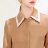 TUHUANG Women's 19 Momme Mulberry Silk Patterned Shirt