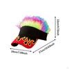 Sun Visor Cap with Fake Hair Funny Fashion Golf Baseball Hat for Running Camping