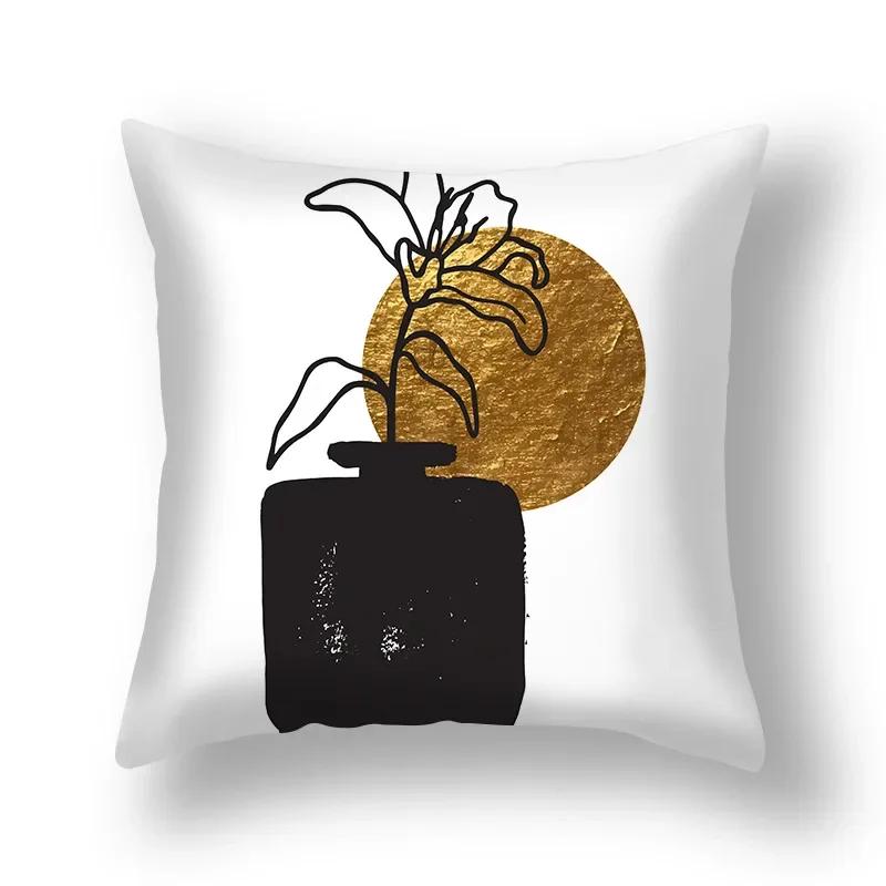 Ginkgo Leaves Pillows Case Home Decorative Cushion Cover Golden polyester Print Pillowcase Car Sofa Pillow Case Home Decor 45*45