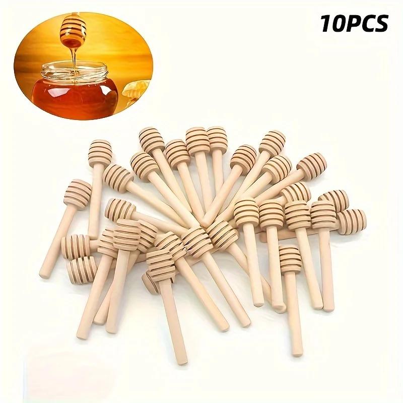 Mini Honey Stir Bar Mixing Handle Jar Spoon Practical Wood Dipper 10/30/50Pcs  Honey Long Stick Supplies Honey Kitchen Tools