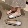 Soft leather soft-soled single shoes women's flat-soled 2025 new Korean version of versatile fashion casual one-pedal lazy Doudou shoes