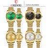 CHENXI Business Gold Couple Wristwatches Waterproof Luminous Couples Watch Fashion Stainless Steel Band Man Woman Watches