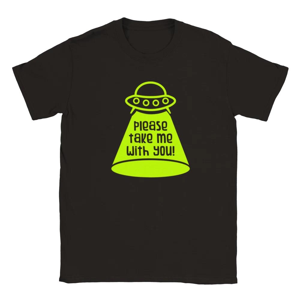 Please Take Me With You! - UFO Alien ET Classic Unisex Crewneck T-shirt L