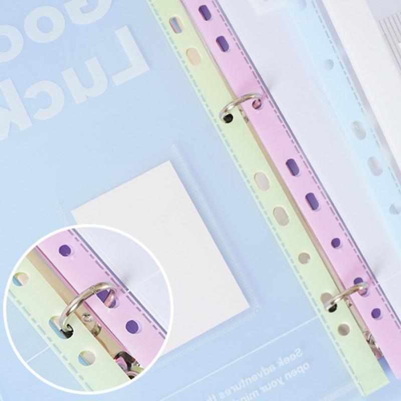 4/6/8Pcs 11 Holes Punched Pocket Water Resistant Letter Size Document Wallet with Clear Label Window for Office School