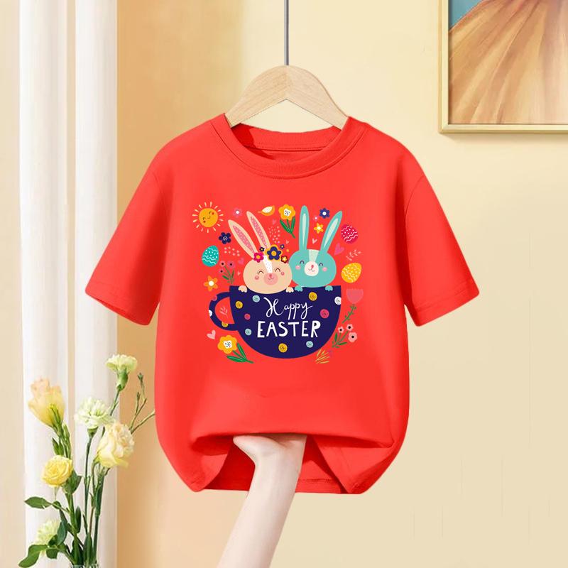 Koszulka dziecięca Królik i Króliczek Kreskówka Ubrania Dziecięce Bluzka z krótkim rękawem Koszulka letnia 2-14T