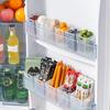 2Pcs Refrigerator Storage Box Transparent Buckle Design PP Fridge Side Door Food Holder for Kitchen
