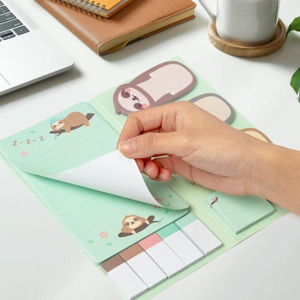 Thickened Self-Adhesive Sticky Notes 50 Sheets Square Memo Pad Animal Sticky Notes Set  Stationery
