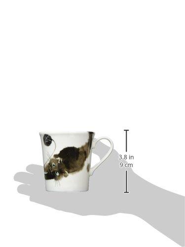 Ceramic Ai Moko Cat Mug, Black, Stretched Back, 13171