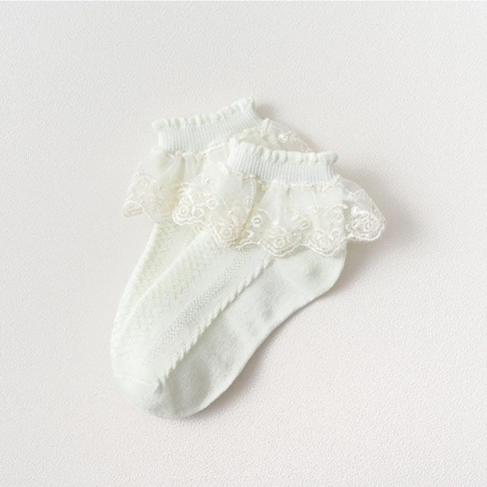 Girls Lace Ruffle Socks Cute Children Baby Ankle Short Breathable Cotton Sock Princess Lace Dress Socks for 1-12 Years Kids Gift