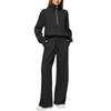 Women's Two-Piece Set: Oversized Half-Zip Sweatshirt & Wide-Leg Sweatpants
