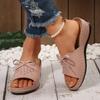Sandale de Vară cu Toc Pană pentru Femei, Designeri Noi, Modă, Talpă Groasă, Papuci de Plajă, Sandale cu Fundă pentru Femei, Confort, Practicitate