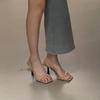 French temperament open-toed sandals women's head simple word with skirt stiletto empty high heels