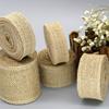 Natural Jute Fabric 1 Roll Thick Woven Jute Linen Fabric Strip Multi-Size DIY Craft Material for Belts, Christmas & Wedding Decorations