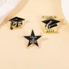 10Pcs 2025  School Graduation Season Enamel Brooches Creative Flower Bachelor'S Hat Lapel Pin Badge Students Friends Gifts