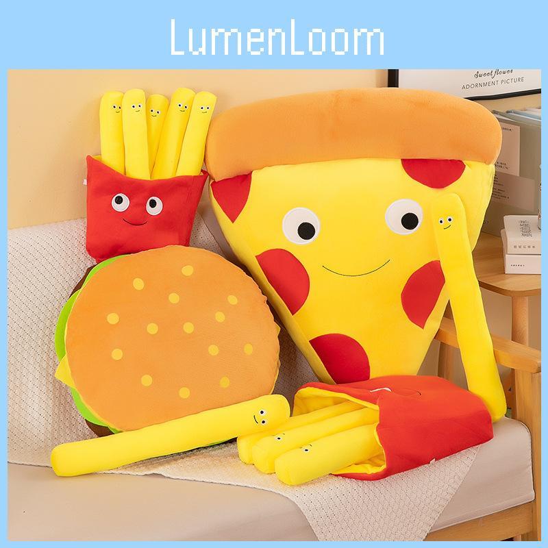 Fast Food Plush Pillow Set With Hamburger French Fries Pizza Cushion For Kids Gift
