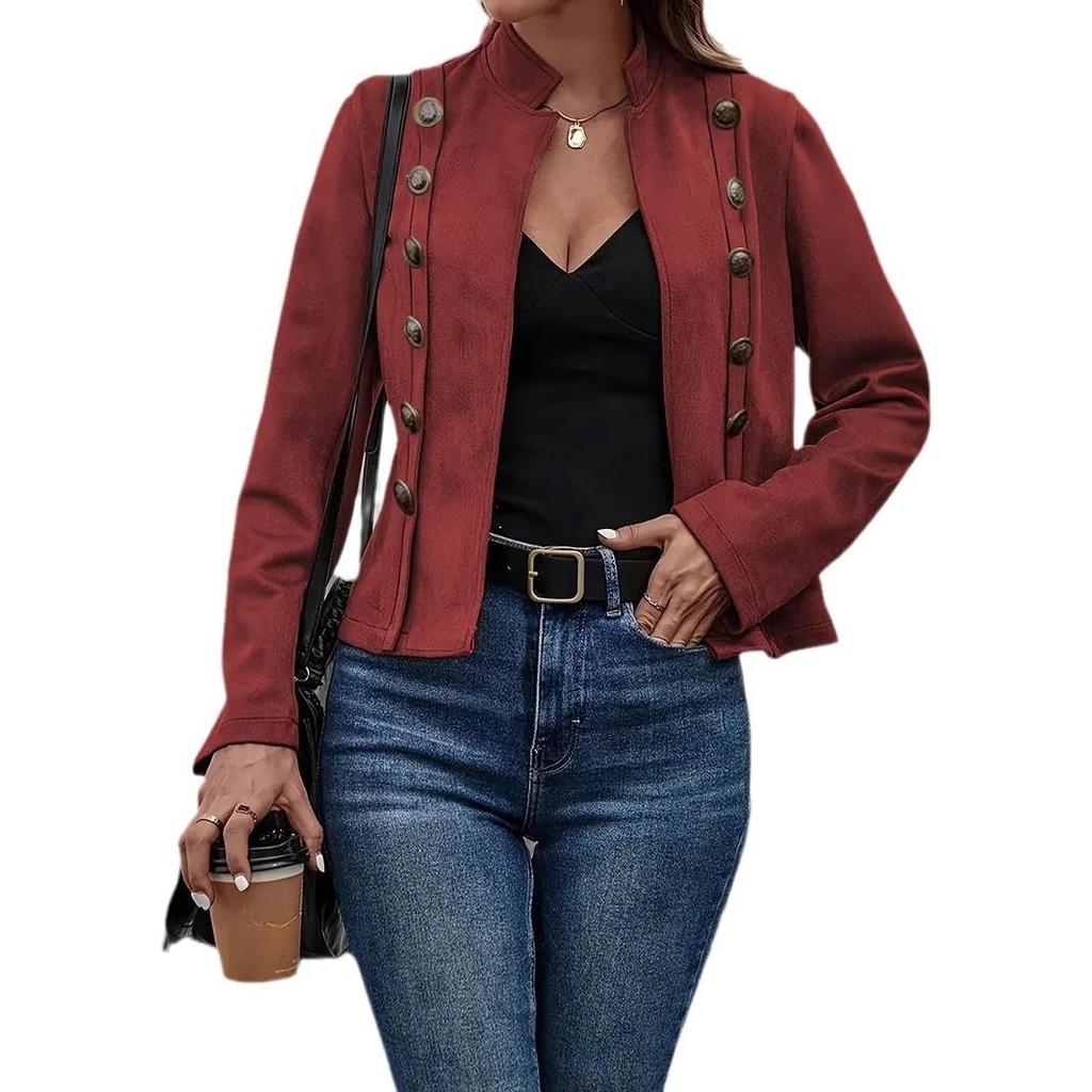 Giacca Corta da Donna in Pelle Scamosciata in Vari Colori