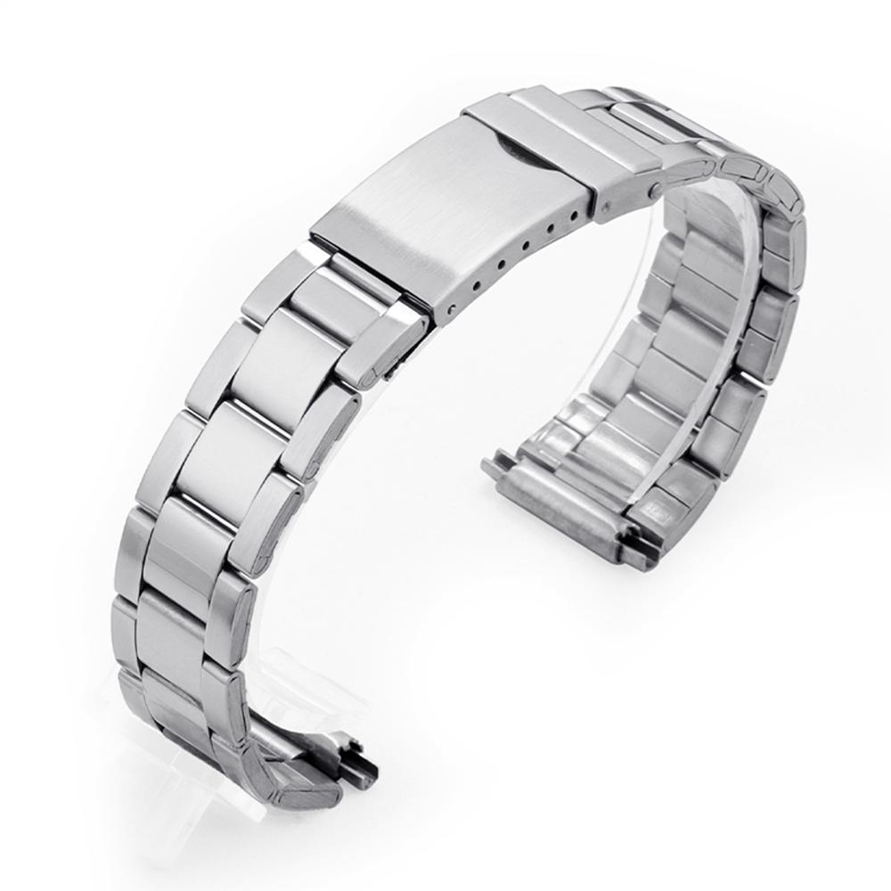 16-22mm Stainless Steel Watch Band Universal Strap Silver Folding Safety Buckle for Seiko Women Men Strap Watch Belt Accessories