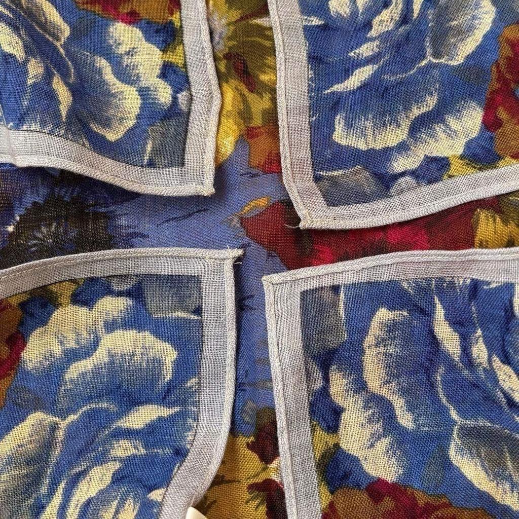 Used Kenzo Large Shawl, Thin Wool, Floral Pattern, 103cm, Stole