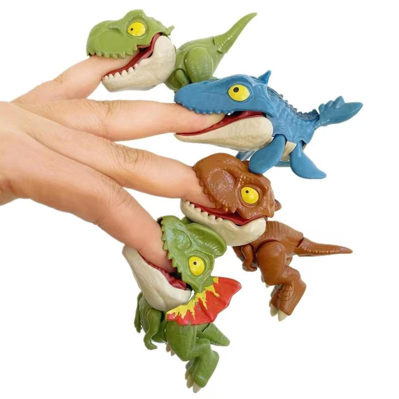 Jurassic Finger Dinosaurier Triceratops Tyrannosaurus Modell Spielzeug für Kinder Kreative Fingerbeißende Dinosaurier Interaktives Spielzeug Junge Geschenk