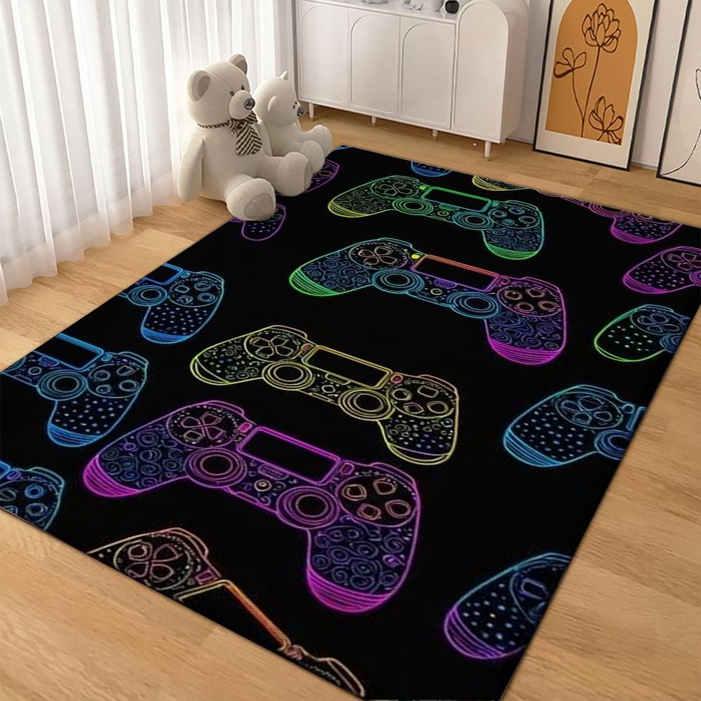 Colorful Game Controllers Patterned Rug Absorbent Nonslip Carpet For Bedroom Kitchen Bathroom Home Decor Halloween Gift