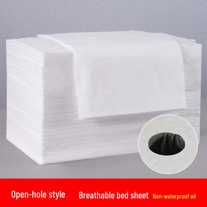 Einweg-Vlies-Bettlaken - Atmungsaktiv, 100 Stück mit Loch, Ölbeständig, Perfekt für Kosmetikstudios oder Massageliegen