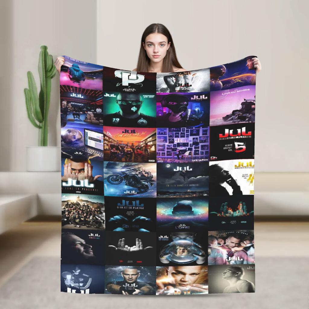 Jul French Rapper Album Warm Comfy Blanket For Chair Sofa Bed Novelty Throw Blanket Spring Travel Office Flannel Bedspread
