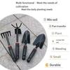 4 Piece Mini Gardening Tool Set with Trowel Rake Hoe for Flower Vegetable Planting Outdoor Home Hand Gardening Equipment