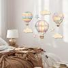 9 Pcs Hot Air Balloon Wall Decor with Clouds Stars Boho Nursery Wooden Wall Sign for Bedroom Classroom Playroom Wall Art