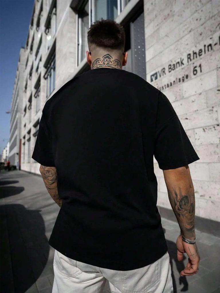 Faith Over Fear Positive Energy Letter Graphic Tshirts Men Fashion Cotton T-Shirts Summer Loose Tee Clothes Breathable Soft Tops