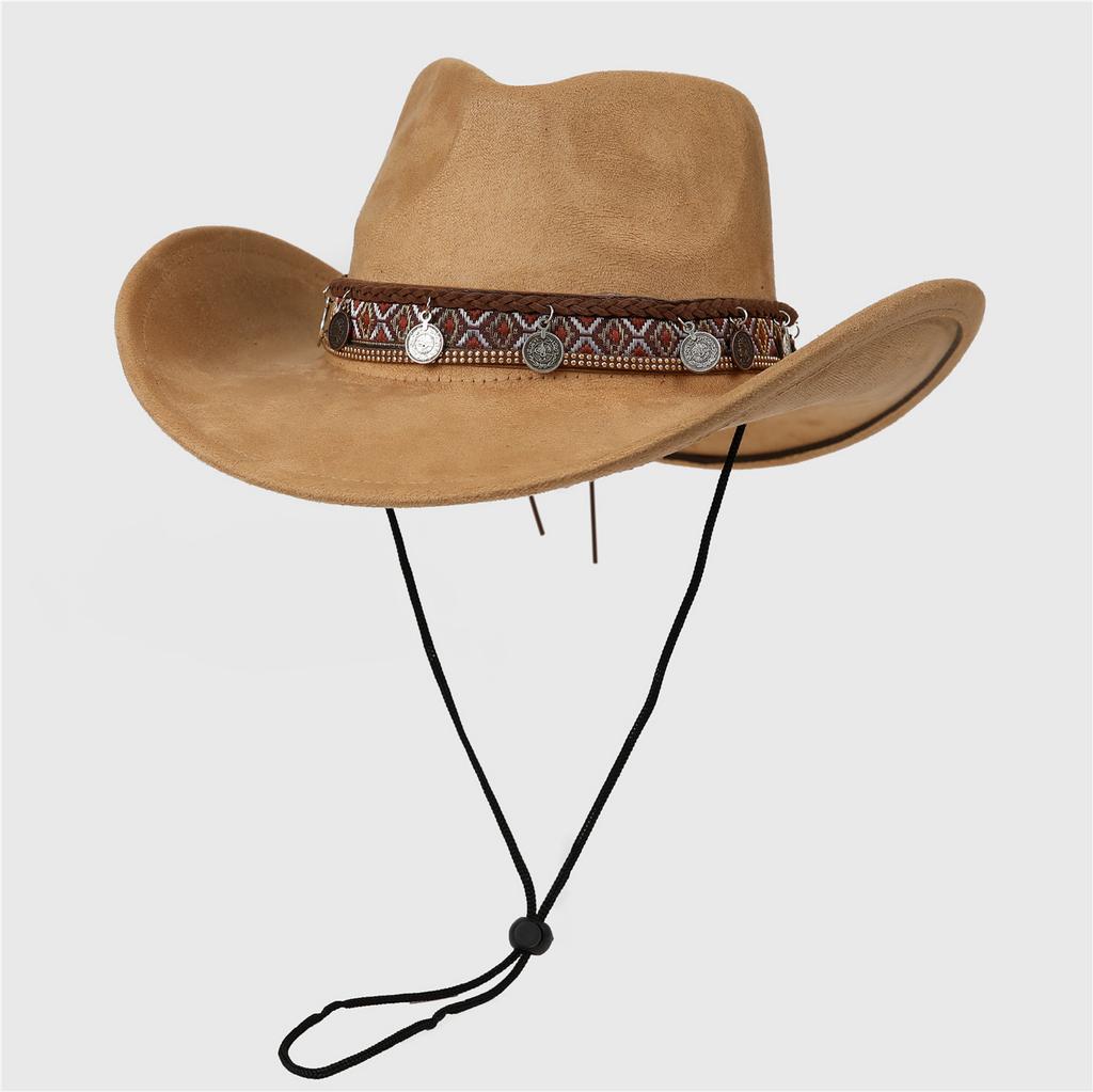 Western Cowboy Hat Summer Vintage Big Brim Shade Sun Protection Hat Outdoor Hiking Hat Jazz Hat